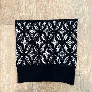 Savvi Snowflake Knit Black White Strapless Tube Top Bandeau Small Free People